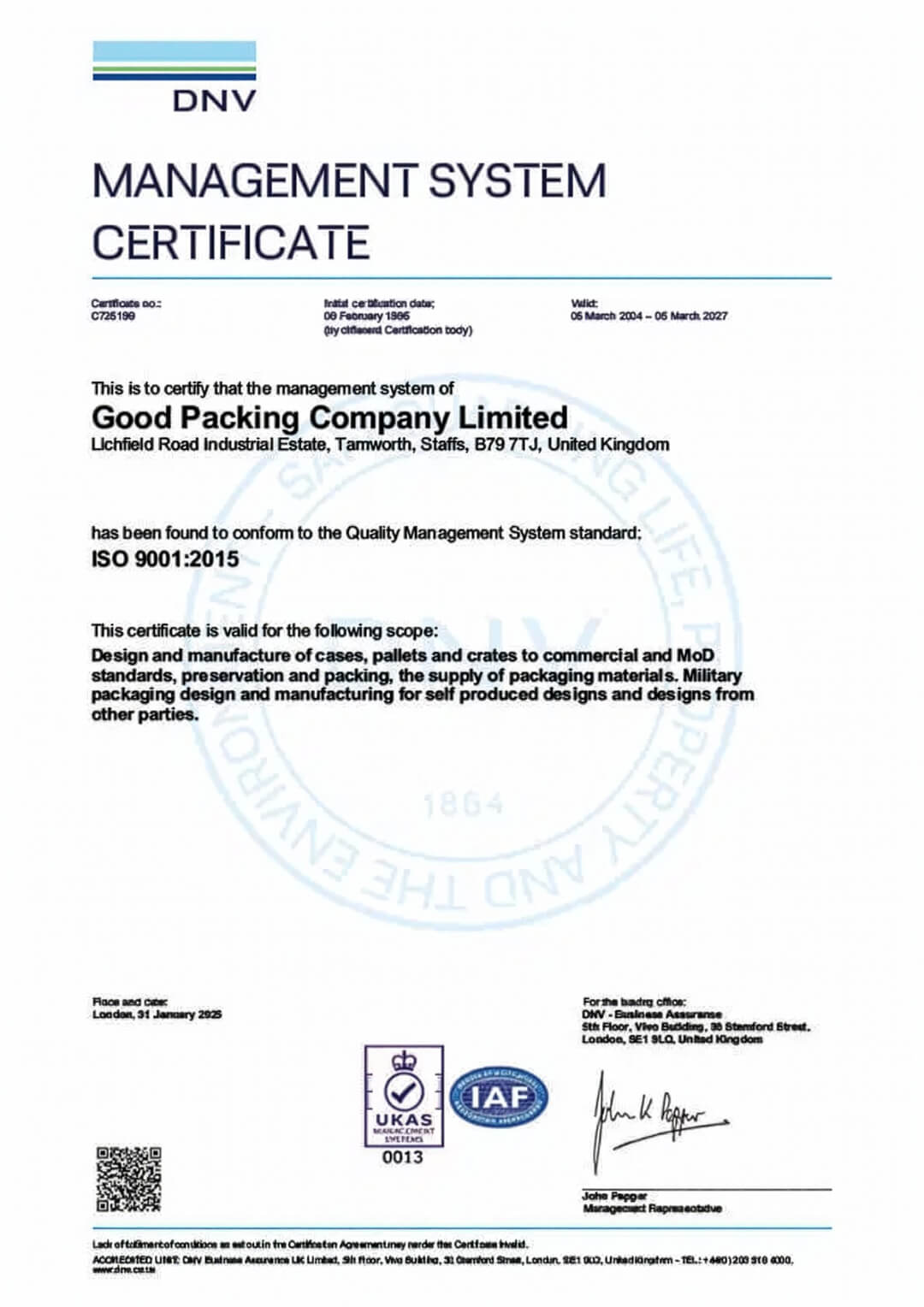 Good Packing Company Limited - Quality
